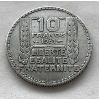 Франция Третья республика 10 франков 1931 - 10 грамм, серебро 0,680