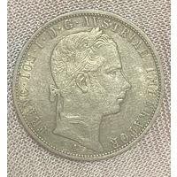 Монета 1 флорин 1858 год. Австро-Венгрия. Франц Иосиф I