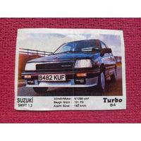 Вкладыш, фантик от жвачки Turbo турбо черная, 2 серия 84