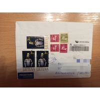 Литва - Беларусь заказное письмо с 4 марками  фальшь фальсификат в ущерб почте