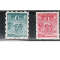 ГДР-1955(Мих.470-471)  *  ,  Спорт, Велосипеды, Велоспорт, (полная серия)
