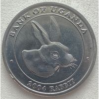 Уганда 100 шиллингов 2004 г. Линг. Китайский гороскоп. Кролик