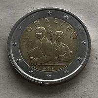 Италия 2 евро 2021 - Медицинские профессии Спасибо