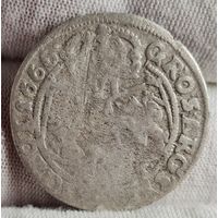 6 грошей, шестак 1666 года, Речь Посполитая, С РУБЛЯ! МНОГО ЛОТОВ С РУБЛЯ!