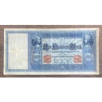 Банкнота 100 марок 1910 год. Красная печать. Германская империя.