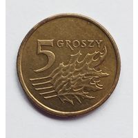 Польша 5 грошей 2005 год.