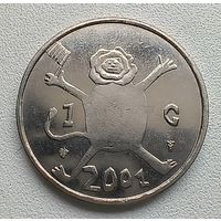 Нидерланды 1 гульден 2001 Последний гульден, детский рисунок - лев с флагом в руках 1-4-12
