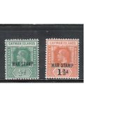 Кайманы-1919,(Мих.48-49)  * , Британские колонии, Стандарт,Надп., Король, Военный налог, (полная серия)