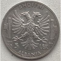 Албания 5 лек 1939 г.