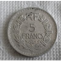 Франция 5 франков, 1947 Алюминий /серый цвет/"B" - Бомон-ле-Роже (14-7-7)