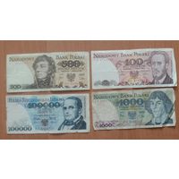 С РУБЛЯ! Лот банкнот старой Польши. 4 шт. в одни руки.