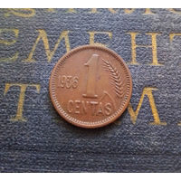 1 цент 1936 Литва #078-A01