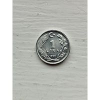 1 лира Турция. Алюминий. Малый размер. Редкая.