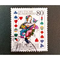 Марка Германия 1986 год 100-летие конгресса карточных игр