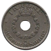 КОРОЛЕВСТВО НОРВЕГИЯ. 1 КРОНA 1925. ОРДЕН СВЯТОГО ОЛАФА