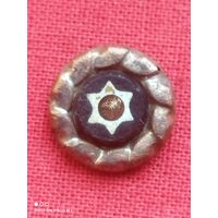 Еврейская пуговица, орнамент,рисунок, остатки позолоты