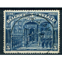 Бельгия - 1919г. - король Альберт I, солдаты, 5 Fr - 1 марка - полная серия, гашёная [Mi 144]. #2-Be-64-B-2