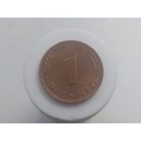 1 пфенниг (буква F) Германия ФРГ 1979 год  лот 42