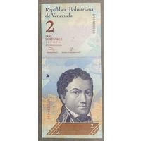 Банкнота ВЕНЕСУЭЛА 2 БОЛИВАРА 2013 ГОД. НЕ БЫЛА В ОБОРОТЕ