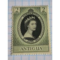 БРИТАНСКИЕ КОЛОНИИ АНТИГУА 1953 ГОД КОРОНАЦИЯ ЕЛИЗАВЕТЫ II