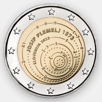 2 евро Словения 2023 150 лет со дня рождения Йосипа Племеля UNC из ролла