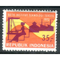 Индонезия - 1972г. - 50 лет институту текстильных технологий - 1 марка - полная серия, MNH с жёлтым пятнышком на клее [Mi 705]. #4-W1-Z-1-15