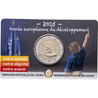 2 евро 2015 Бельгия Европейский год развития BU