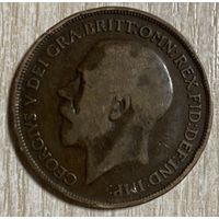 Монета 1 пенни 1917 год. Великобритания. Король Георг V.