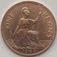 Великобритания 1 пенни 1967 г.