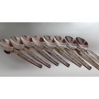 Ложки столовые. Мельхиор. Посеребрение. 8 ложек