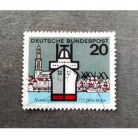 Марка Германия 1964 год Города