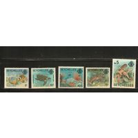 Сейшеллы-1977(Мих.394-406) , **   ,  Морская фауна, Рыбы,Черепахи, Раки, Осьминог