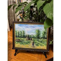 Картина моей супруги Кристины, акрил. Городской сад, Брест