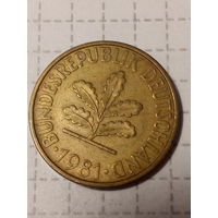 10 пфеннигов ФРГ 1981 год D