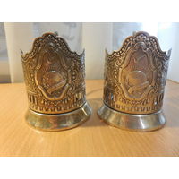 2 Подстаканника. Миру - Мир. МНЦ СССР.
