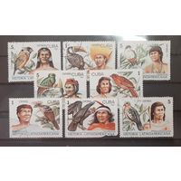 Куба. 1987 год. Фауна. Птицы (8 марок из серии, 1 марка с повреждением перфорации)