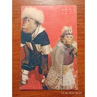 Календарик 1991 Обезьяны