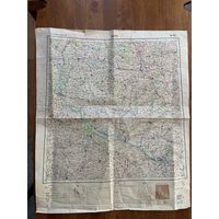 Ещё сталинского периода оригинальная и в редком МАСШТАБЕ  1:1000000 ! карта Киева и области -на толстом листе ватмана.