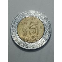 Мексика 5 песо  2012 года .
