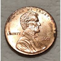 США 1 цент, 2001 Цент Линкольна Без отметки монетного двора (2-9-132)