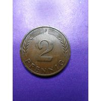 2 пфеннинга ФРГ 1958 F