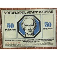 Нотгельд 50 пфеннигов 1921 год. Веймар,. Веймарская республика