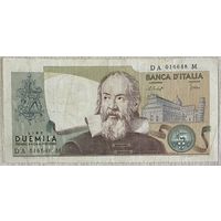 Банкнота Италия 2000 лир 1973 год.