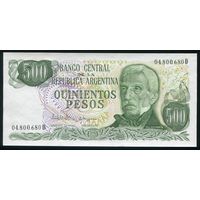 Аргентина 500 песо 1977-82 гг. P303c. Серия D. UNC