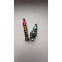 Елочные игрушки СССР ракета, космонавт Лот