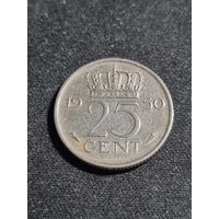 Нидерланды 25 центов 1950