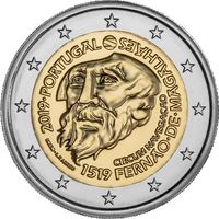 2 евро 2019 Португалия Магеллан UNC из ролла