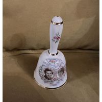 Колокольчик памятный Свадьба Принц Чарльз и Диана фарфор Англия 1981 г