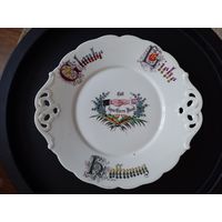 Тарелка блюдо Вера Надежда Любовь С.T. Carl Tielsch / Карл Тильш Германия XIX век