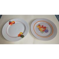 Тарелки с рисунком фруктов, Добруш, МФЗ, СССР, одним лотом